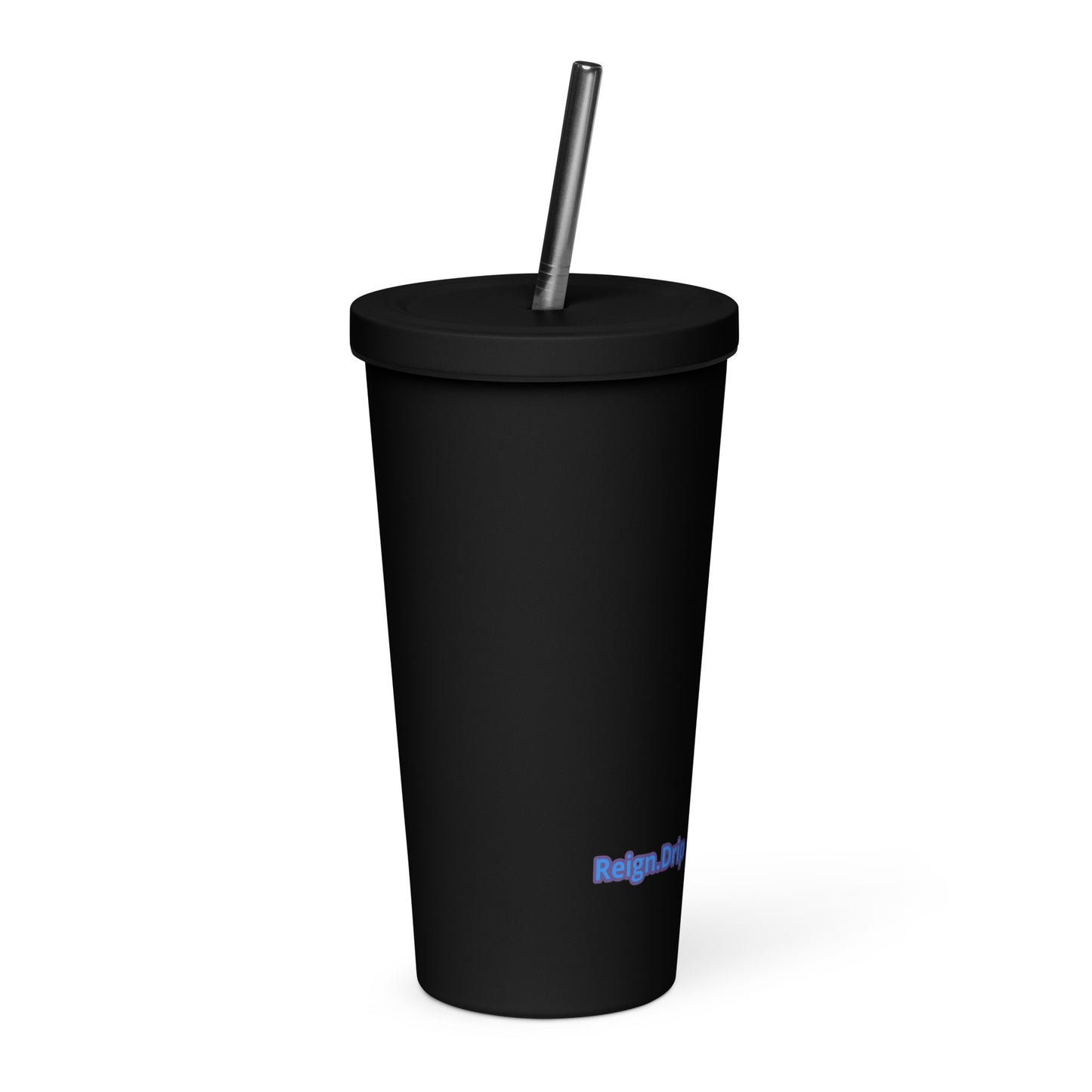 Insulated tumbler with a straw