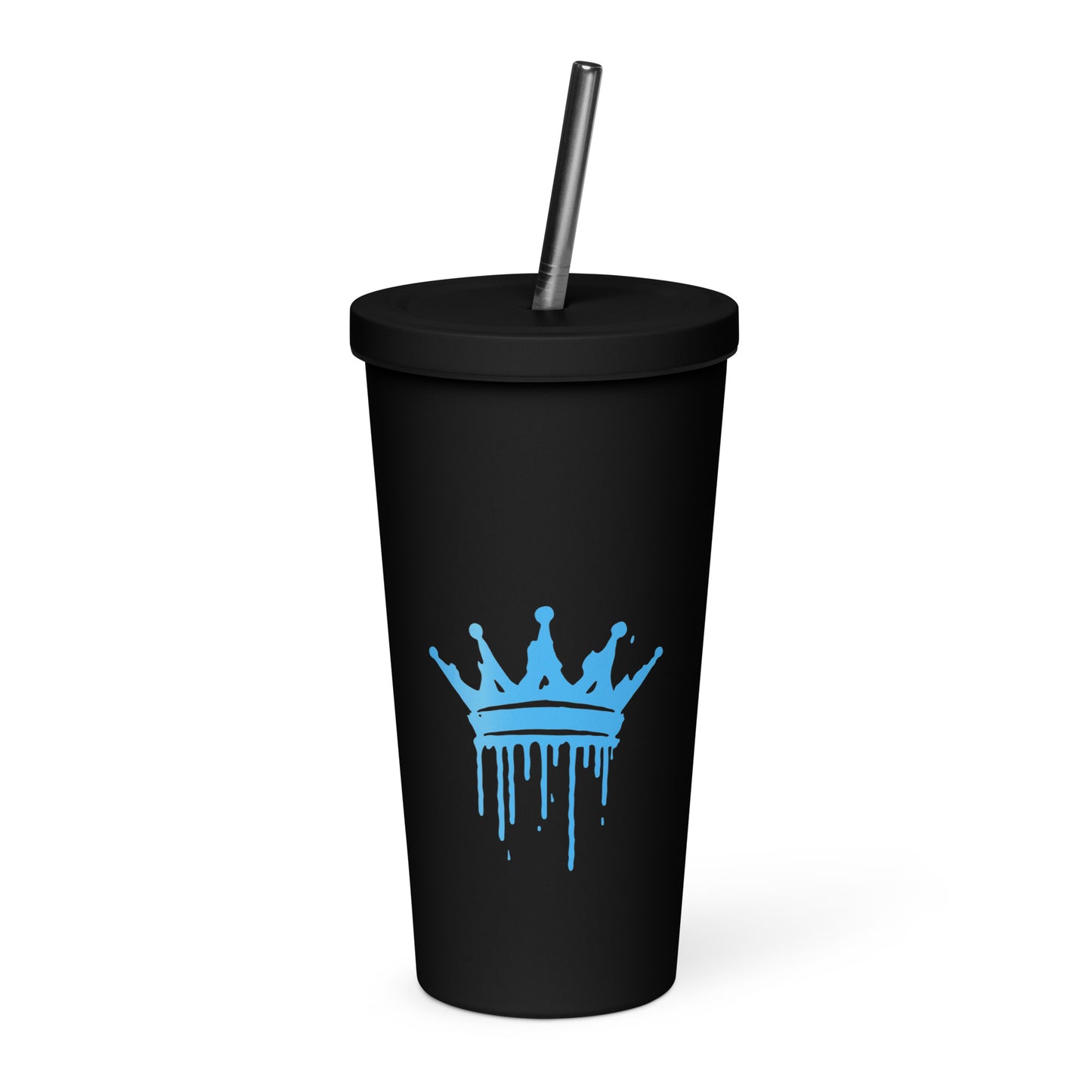 Insulated tumbler with a straw