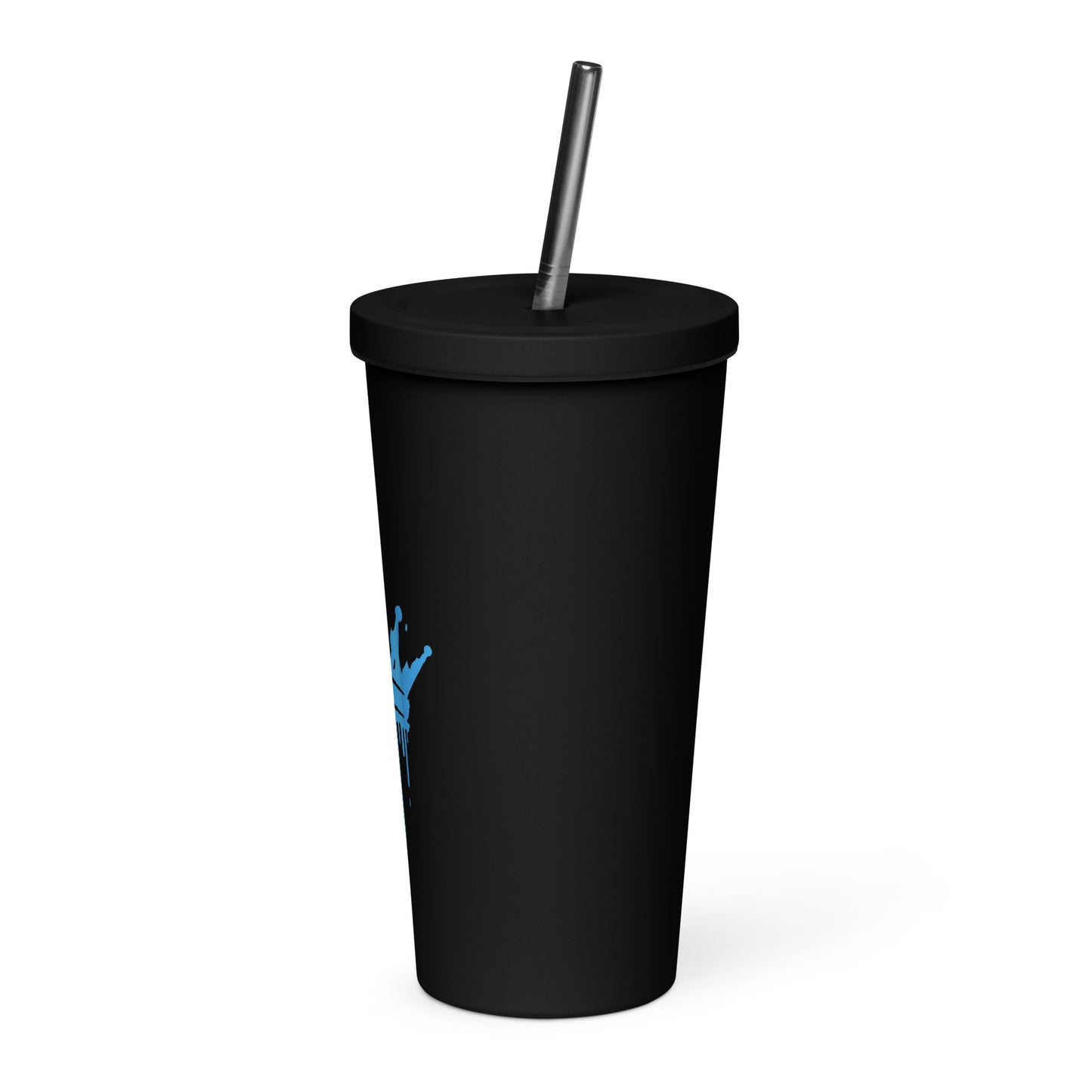 Insulated tumbler with a straw