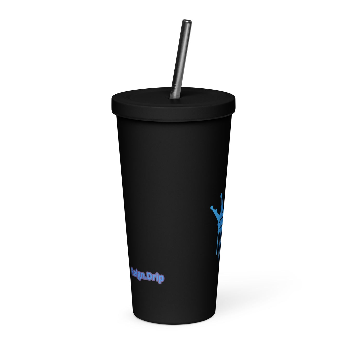 Insulated tumbler with a straw