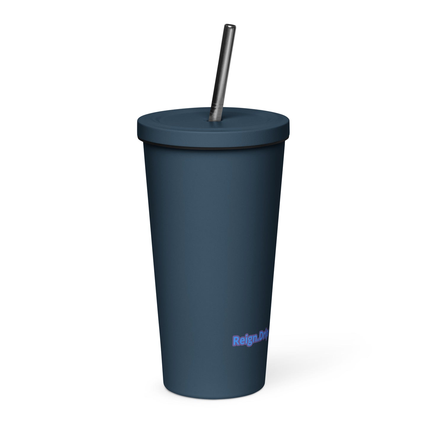 Insulated tumbler with a straw