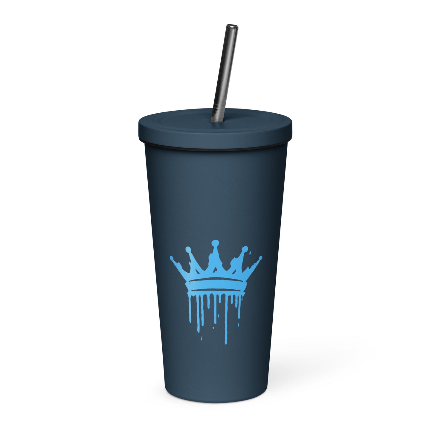 Insulated tumbler with a straw