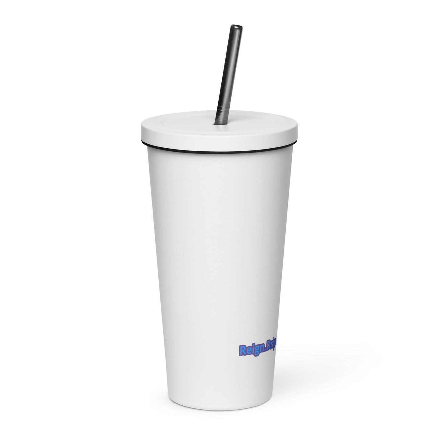 Insulated tumbler with a straw