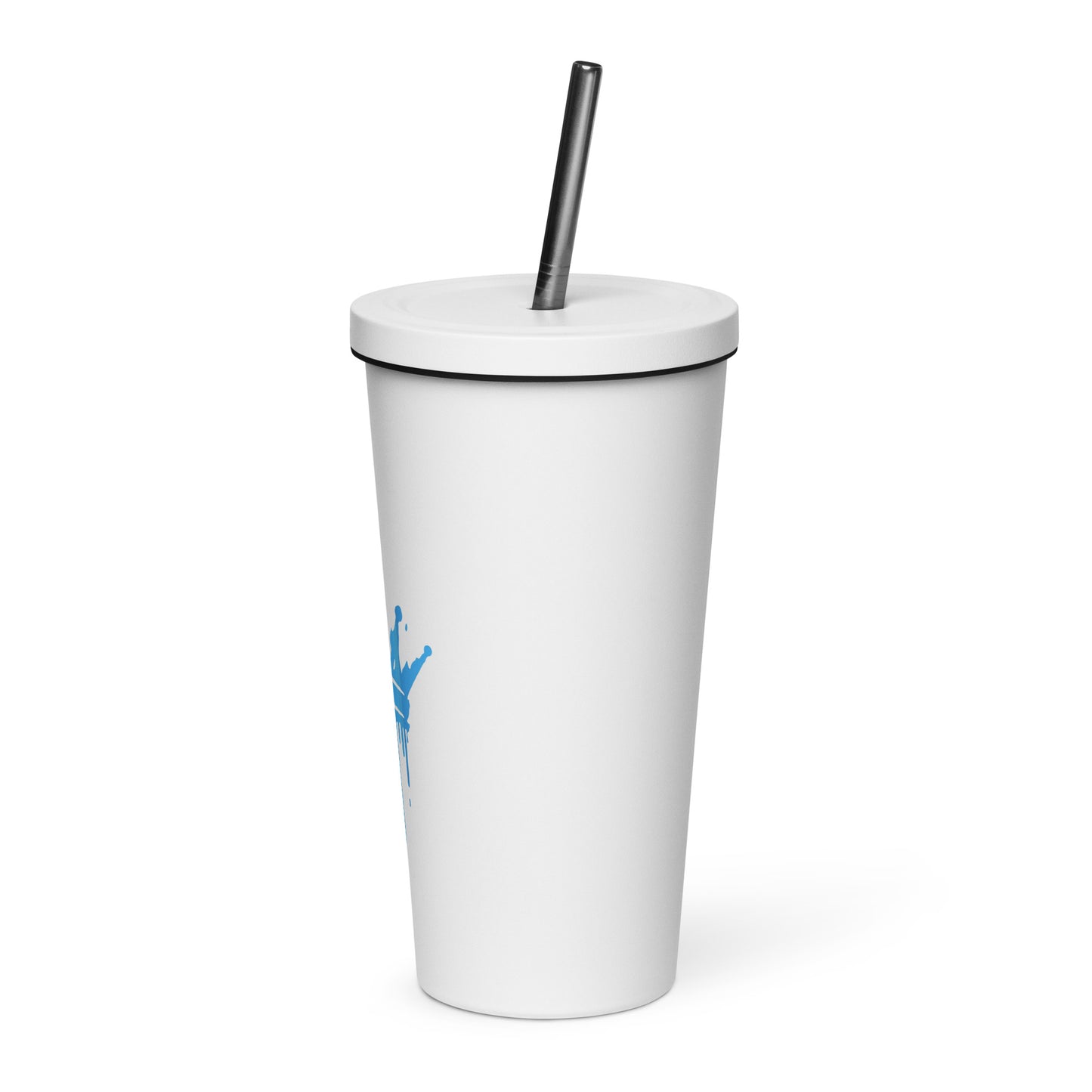 Insulated tumbler with a straw